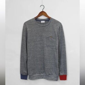 Poolhouse Classic House Pocket Sweatshirt in Stone